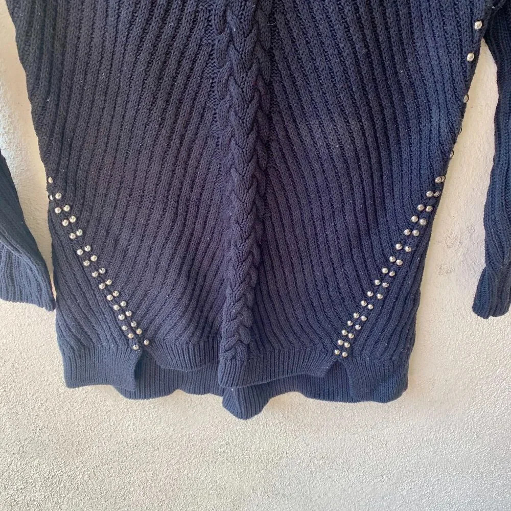 Philosophy Black Chunky Knit Studded Sweater Small - Picture 5 of 6